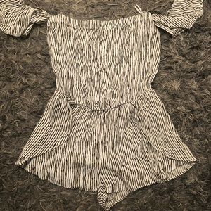 LULUS STRIPED ROMPER